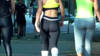 Street voyeur follows a sexy slender babe with a perfect ass