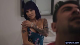 Trans babe Foxxy sucked Plumbers Pipe