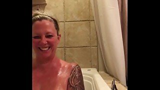 MILF getting off in Jacuzzi.