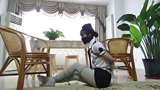 Young policewoman get caught and tied and otn gagged