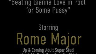 Big Dick Cunt Fucker Rome Major Beats Gianna Love In Pool For Some Pussy!