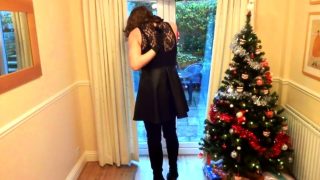 Alison in Thigh Boots - Wanking under the christmas tree