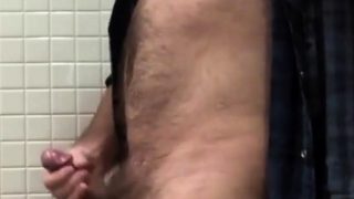 Hairy Daddy Strips and Strokes His Hard Cock