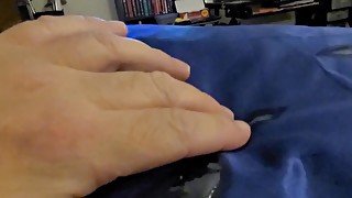 Chubby small uncut cock cum after edging