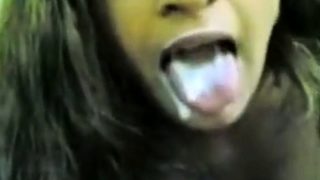 Mouth full of cum