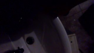 Teen piss in a sink (darkness)