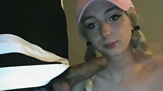 Cute Blonde Tranny Sucks Her Sugar Cock