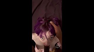 Rough blowjob and face fucking