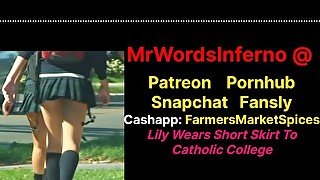 Short Skirt At Catholic School College - Lily WILL Learn To Behave Like A Lady - Fantasy Step Daddy