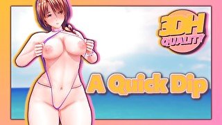 Thick Anime Milf gets fucked on the Beach [3D-Hentai] [A Quick Dip]