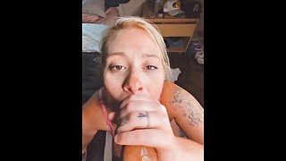 I give sloppy head with Rimjob & anal (OnlyFans @blondie_dread for FULL video)