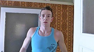 Shredded dude moaning with a HUGE cock inside of him