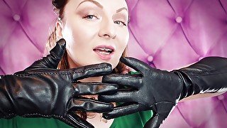 My very old vegan-leather gloves SFW sounding fetish video