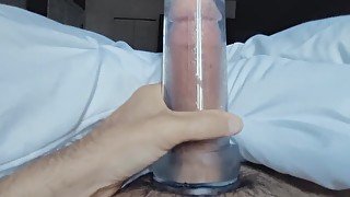 Edging Cock with Penis Pump, Big Thick Cock