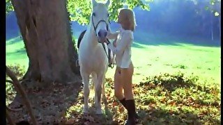 Brigitte Lahaie rides a horse to get to the sex place faster