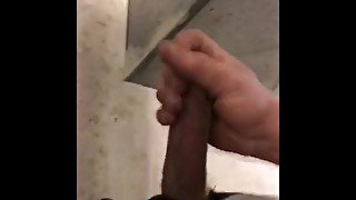 Horny guy jerks off at work