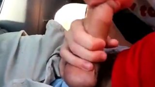 young twink sucks dick in car and swallows