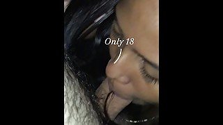 18 year old teen cutie sucks all the milk out of daddys dick.. she’s a good girl.