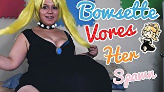 Bowsette Vores Her Spawn (Same Size Vore)