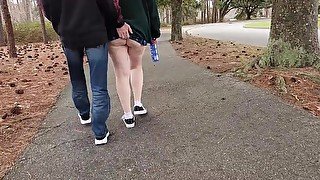 Momma Vee Walks Through The Park With Step Cousin Jerry And Sucks His Cock!