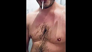 Unshaven in the shower