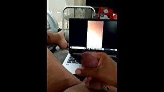 Latino jerking off big dick