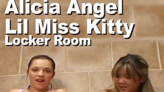 Alicia Angel & Lil Miss Kitty locker room pee