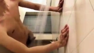 boy fun in shower