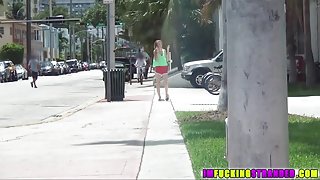 Sexy Blonde Jenna Marie gets spotted and offered a lift by stranger