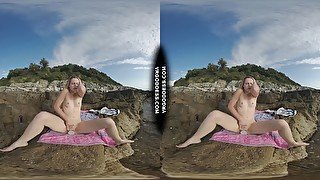 Risky Public Beach Masturbating On Vacation With Hot Ginger Lea Sunbathing And Vibrating Rfo