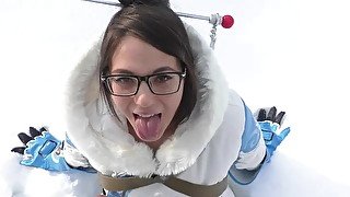 Public Overwatch Mei Blowjob in Snow