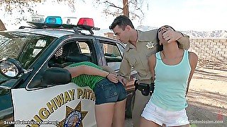 James Deen, Casey Calvert And Lyla Storm - Phony Sheriff Fucks Two Students 18+