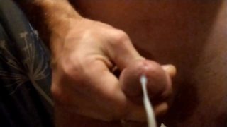 Slow motion close up cum shot