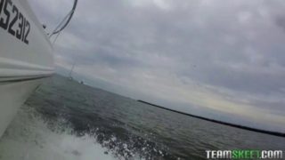 Big ass teen enjoys a rough banging on the boat