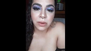 Dirty Talking Latina Playing and Squeezing Her Big Tits @Jesmarie420