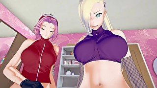 Futa Sakura & Futa Ino have a nice time with you  Male Taker POV