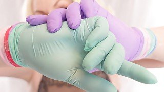 ASMR: 4 layers of nitrile gloves and cookie