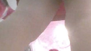 Coed's great upskirt view filmed on my iPhone at the mall