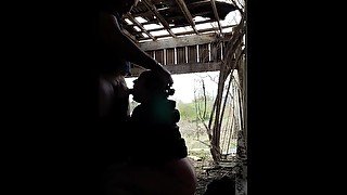 Stranger stretches my pussy in old barn w facial