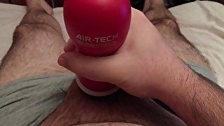 Gay bear using a Tenga Air tech to cum