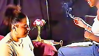 Amateur black girls make smoking porn