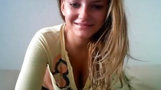 Busty blonde on webcam