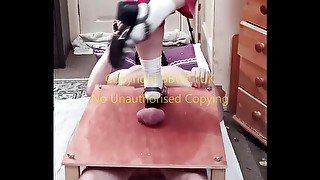 231lb COCK AND BALLS CRUSH IN JELLY SANDALS VIEW 4