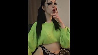 Goth Slut Smoking Seductively