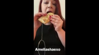 Redhead milf eating food and ASMR