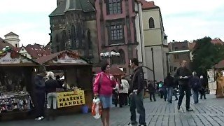 Granny tourist is picked up for cock sucking