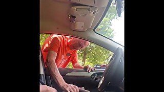 Huge Dick Grandpa Catches Me Car Cruising in Public!