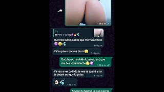 Conversación de WhatsApp con mi sugar daddy, terminamos follando duro en su casa🤑😈💦🔥