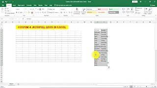 Custom List And Autofill List In excel