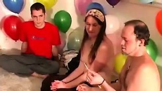 Naked bisexual amateurs playing sex game